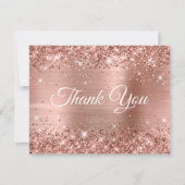 Glittery Rose Goldene Foil 40. Geburtstag Dankeskarte (Vorderseite)