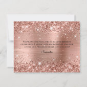 Glittery Rose Goldene Foil 40. Geburtstag Dankeskarte (Rückseite)