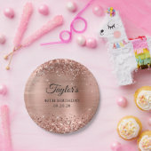 Glittery Rose Goldene Foil 40. Geburtstag Pappteller (Party)