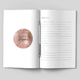 Glittery Rose Goldene Foil Frische Pasta machen Runder Aufkleber