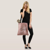 Glittery Rose Goldenen Foil Giro Mit Monogramm Tasche (Am Model)