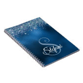 Glittery Royal Blue Foil Individueller Name Notizblock (Rechte Seite)