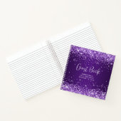 Glittery Royal Lila Ombre 50th Birthday Guest Notizblock (Innenseite)