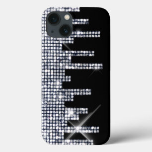 Glittery schwarzer/silberner Glamour Case-Mate iPhone Hülle