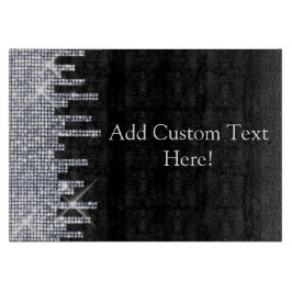 Glittery schwarzer/silberner Glamour Schneidebrett