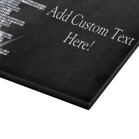 Glittery schwarzer/silberner Glamour Schneidebrett (Ecke)