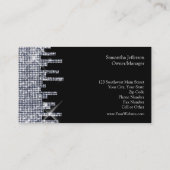 Glittery schwarzer/silberner Glamour Visitenkarte (Rückseite)