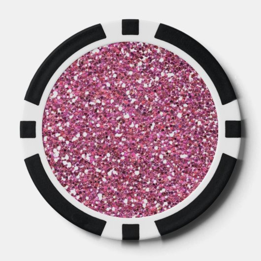 Glittery Shiny Pink Glitzer Pokerchips (Vorderseite)