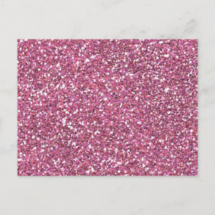 Glittery Shiny Pink Glitzer Postkarte
