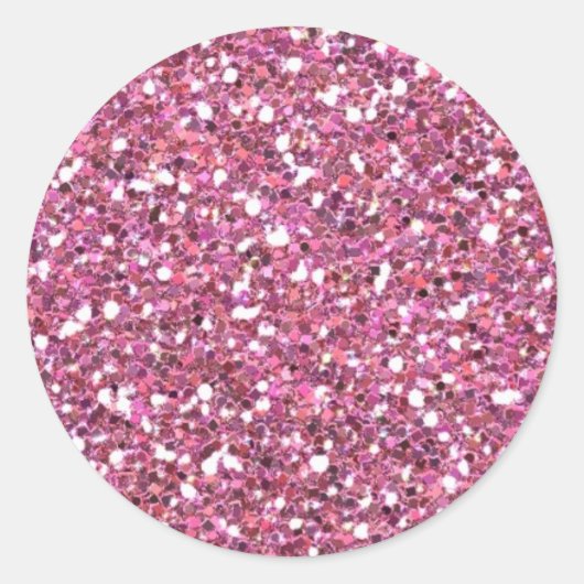 Glittery Shiny Pink Glitzer Runder Aufkleber (Vorderseite)