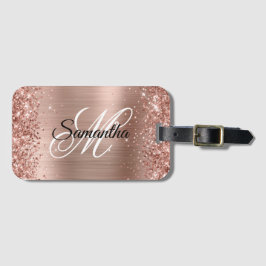 Glittery Shiny Rose Gold Imitate Fossilien Gepäckanhänger