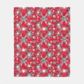 Glittery silberne festliche Schneeflockenmuster Fleecedecke (Vorderseite)