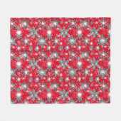 Glittery silberne festliche Schneeflockenmuster Fleecedecke (Vorderseite (Horizontal))