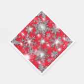 Glittery silberne festliche Schneeflockenmuster Serviette (Ecke)