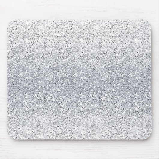 Glittery silbernes Ombre Mousepad (Vorne)