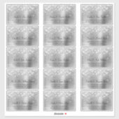 Glittery Silver 15 Guest Wedding Address Labels (Blatt)