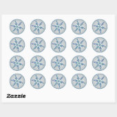 Glittery Silver Aqua Blue Green Snowflake Sticker (Blatt)