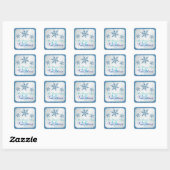 Glittery Silver Aqua Blue Green Snowflakes Sticker (Blatt)