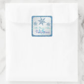 Glittery Silver Aqua Blue Green Snowflakes Sticker (Tasche)