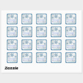Glittery Silver Aqua Blue Green Snowflakes Sticker (Blatt)