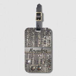 Glittery Silver Beads Personalisiert Gepäckanhänger