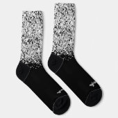 Glittery Silver Black Glam Pinselstrichname Socken (Rechts)