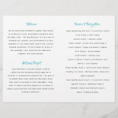 Glittery Silver & Blue Bat Mitzvah Faltprogramm Flyer (Hinten)