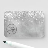 Glittery Silver Business Logo Blank Namensschild (Beispiel)