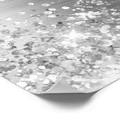 Glittery Silver Faux Foil Bridal Shower Welcome Poster (Ecke)