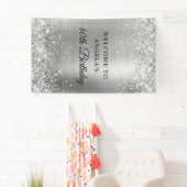 Glittery Silver Foil 40. Geburtstag Vertikal Banner (Insitu)