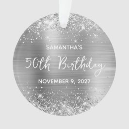 Glittery Silver Foil 50. Geburtstag Ornament