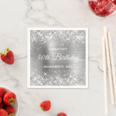 Glittery Silver Foil 50. Geburtstag Serviette (Beispiel)