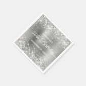 Glittery Silver Foil 50. Geburtstag Serviette (Ecke)