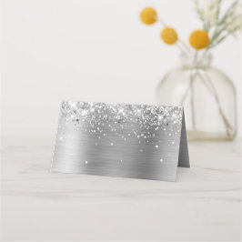 Glittery Silver Foil Blank Platzkarte