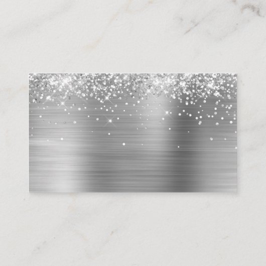 Glittery Silver Foil Blank Platzkarte (Rückseite)