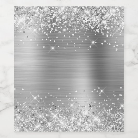 Glittery Silver Foil Blank Weinetikett (Einzelnes Label)