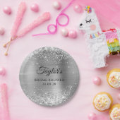 Glittery Silver Foil Brautparty Pappteller (Party)