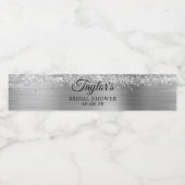 Glittery Silver Foil Brautparty Wasserflaschenetikett (Einzelnes Label)