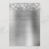 Glittery Silver Foil Cocktails Bar Menükarte (Rückseite)