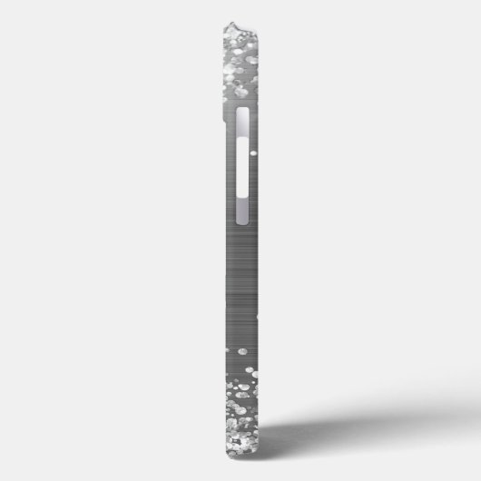 Glittery Silver Foil Elegantes Monogramm Case-Mate iPhone Hülle (Rückseite / Links)