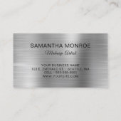 Glittery Silver Foil Extravagant Monogram Visitenkarte (Rückseite)