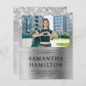 Glittery Silver Foil Foto Abschluss laden (Vorne/Hinten)