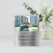 Glittery Silver Foil Foto Abschluss laden (Stehend Vorderseite)