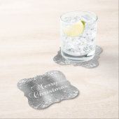 Glittery Silver Foil Frohe Weihnachten Untersetzer (Vor Ort)