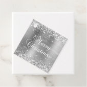 Glittery Silver Foil Frohe Weihnachtsgeschenk Geschenkanhänger (Beispiel)