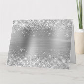 Glittery Silver Foil Happy Jubiläum Karte (Rückseite)