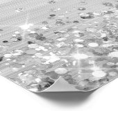 Glittery Silver Foil jedes Alter Geburtstag Willko Poster (Ecke)