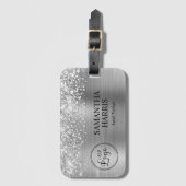 Glittery Silver Foil Logo Gepäckanhänger (Vorderseite Vertikal)