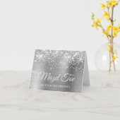 Glittery Silver Foil Mazel Tov auf Ihrem Bat Mitzv Karte (Gelbe Blume)