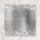 Glittery Silver Foil Mis XV Anos Geschenkanhänger (Rückseite)